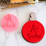 A+ Teacher Emboss 3D Printed Cookie Stamp
