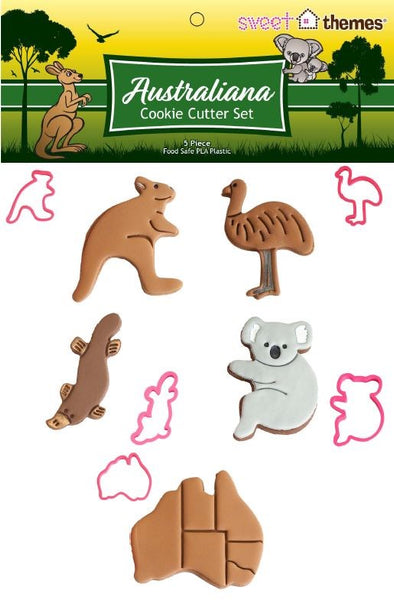 Australian 5pce 3D Printed Cookie Cutter Pack