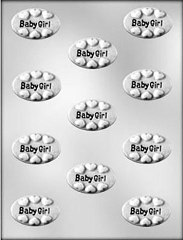Baby Girl Oval Mint Chocolate Mould   / Baby Shower Themed - Last One