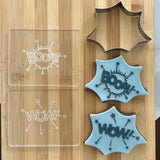 Boom and Wow Raise It Up / Deboss Cookie Stamps + Stainless Steel Cookie Cutter (3pce)