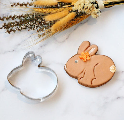 Bunny Pouncing Stainless Steel Cookie Cutter