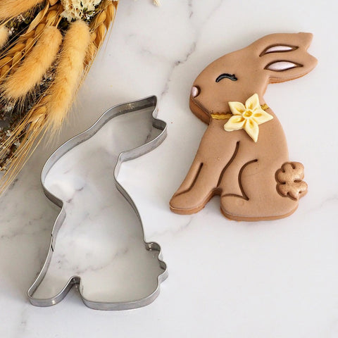Bunny Sitting Stainless Steel Cookie Cutter