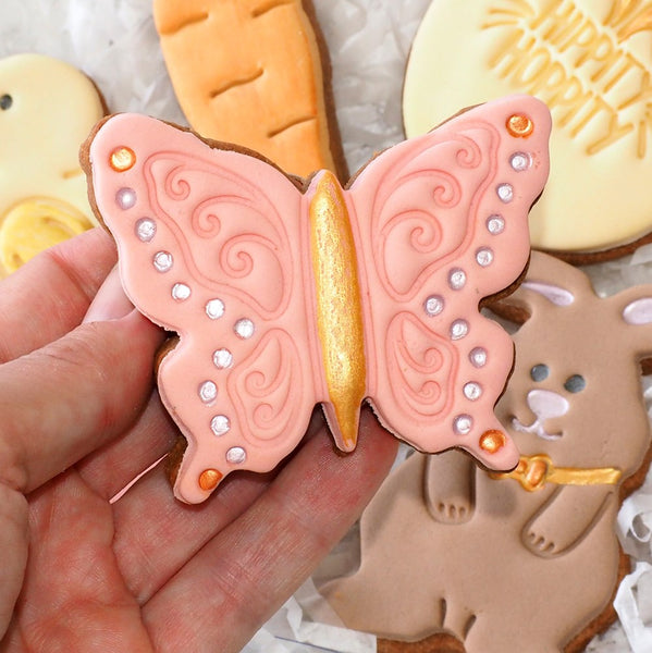 Butterfly (Stamp Set) Emboss 3D Printed Cookie Stamp + Stainless Steel Cookie Cutter