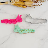 Caterpillar (Stamp Set) Emboss 3D Printed Cookie Stamp + Stainless Steel Cookie Cutter