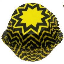 Yellow and Black Chevron Baking Cups - 50 Pack - End of the Line