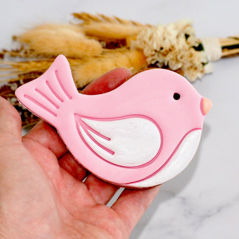 Chirpy Bird (Stamp Set) Emboss 3D Printed Cookie Stamp + Stainless Steel Cookie Cutter