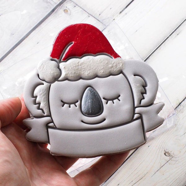 Christmas Koala (Stamp Set) Emboss 3D Printed Cookie Stamp + Stainless Steel Cookie Cutter