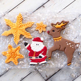 Christmas 5pce (Let it Snow with Deer) Stainless Steel Cookie Cutter Pack