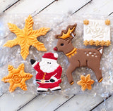 Reindeer (Stamp Set) Emboss 3D Printed Cookie Stamp + Stainless Steel Cookie Cutter