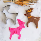 Reindeer (Stamp Set) Emboss 3D Printed Cookie Stamp + Stainless Steel Cookie Cutter