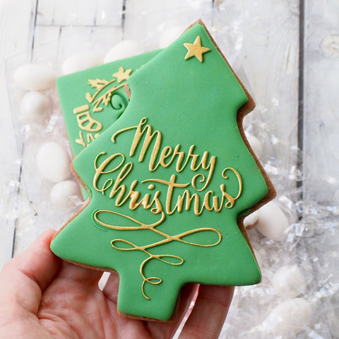 Christmas Tree Large (Stamp Set) Raise It Up / Deboss Cookie Stamp  + 3D Printed Cookie Cutter