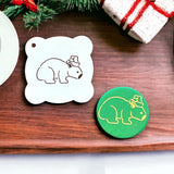 Christmas Wombat Cookie / Cupcake Stencil