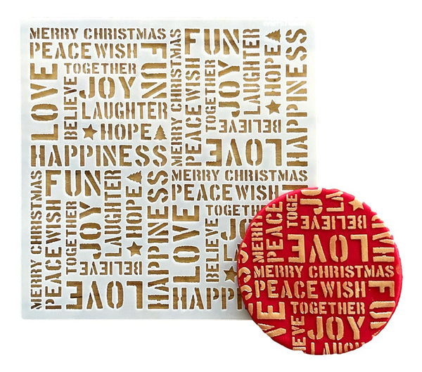 Christmas Words Cookie Stencil