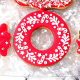 Christmas Wreath with Candy Canes (Detail Only)  Raise It Up / Deboss Cookie Stamp
