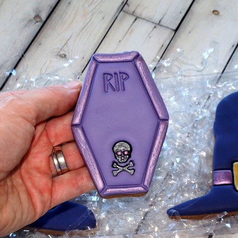 Coffin (Stamp Set) Emboss 3D Printed Cookie Stamp  + Stainless Steel Cookie Cutter