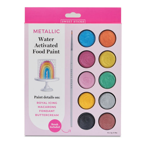 Coloured Metallic Water Activated Food Paint Palette - 55g