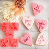 Conversation Heart Emboss 3D Printed Cookie Stamps Pack (5 pce)