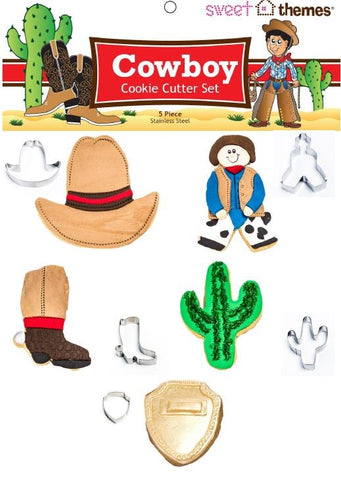 Cowboy 5pce Stainless Steel Cookie Cutter Pack