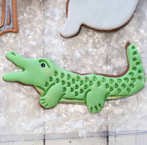 Crocodile (Detail Only) Emboss 3D Printed Cookie Stamp