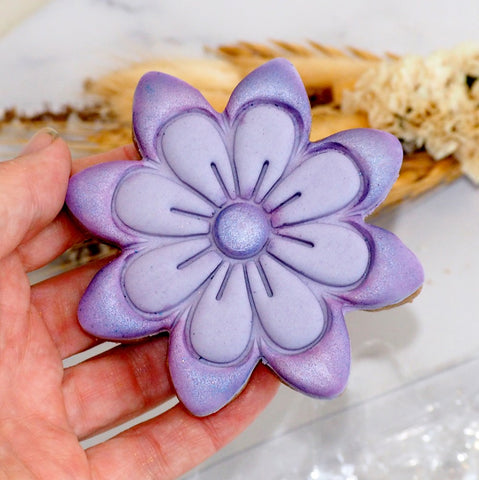 Daisy (Stamp Set) Emboss 3D Printed Cookie Stamp  + Stainless Steel Cookie Cutter