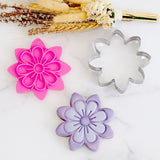 Daisy (Stamp Set) Emboss 3D Printed Cookie Stamp  + Stainless Steel Cookie Cutter