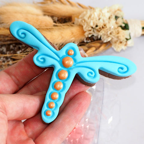 Dragonfly (Stamp Set) Emboss 3D Printed Cookie Stamp + Stainless Steel Cookie Cutter