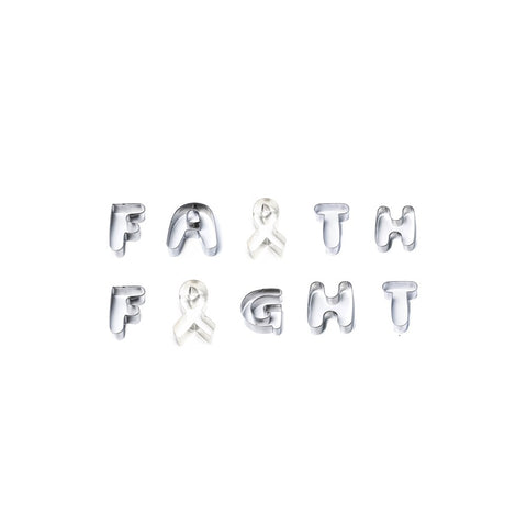 Awareness Ribbon Faith Fight Stainless Steel Cookie Cutter Set  (6 pce) - End of Line Sale