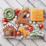 Gingerbread House (Stamp Set) Emboss 3D Printed Cookie Stamp  + 3D Printed Cookie Cutter