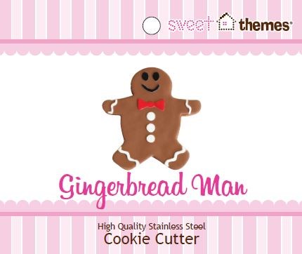 Gingerbread Man Stainless Steel Cookie Cutter with Swing Tag
