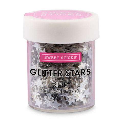 Glitter Silver Stars - 10ml / 9gms