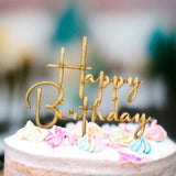 Happy Birthday (Script) Cake Topper - Plywood