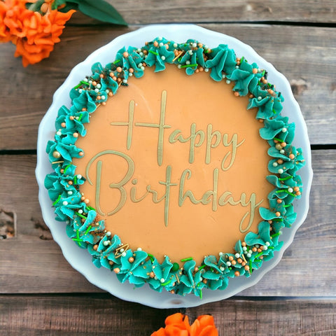 Happy Birthday (Script) Cake Topper Stencil