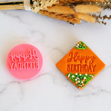 Happy Birthday (Funky) Emboss 3D Printed Cookie Stamp