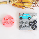 Happy Birthday (Bold Script) Emboss 3D Printed Cookie Stamp