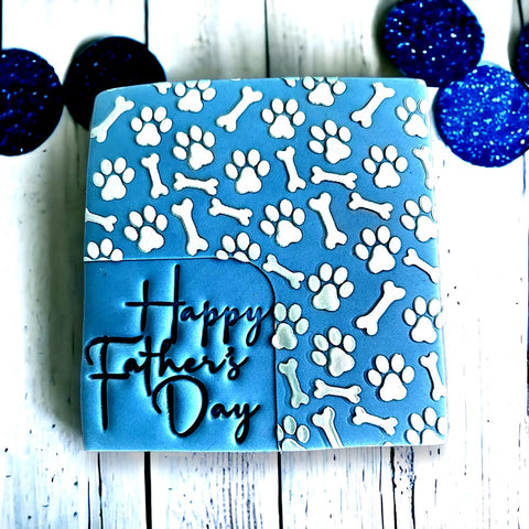 Happy Father's Day (Script) Emboss Cookie Stamp