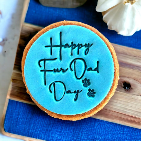 Happy Fur Dad Day (Script) Emboss Cookie Stamp