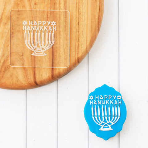 Happy Hanukkah Raise It Up / Deboss Cookie Stamp