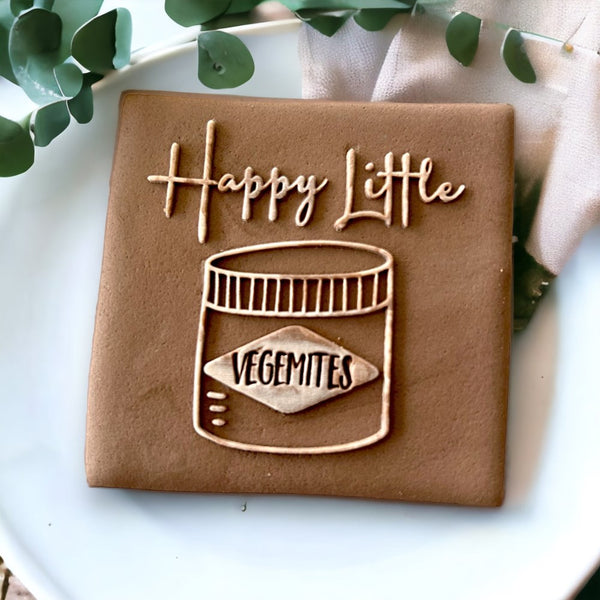 Happy Little Vegemites Raise It Up / Deboss Cookie Stamp