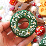 Holly Wreath (Stamp Set) Raise It Up / Deboss Cookie Stamp  + 3D Printed Cookie Cutter