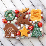 Holly Wreath (Stamp Set) Raise It Up / Deboss Cookie Stamp  + 3D Printed Cookie Cutter