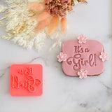 It's a Girl Emboss 3D Printed Cookie Stamp