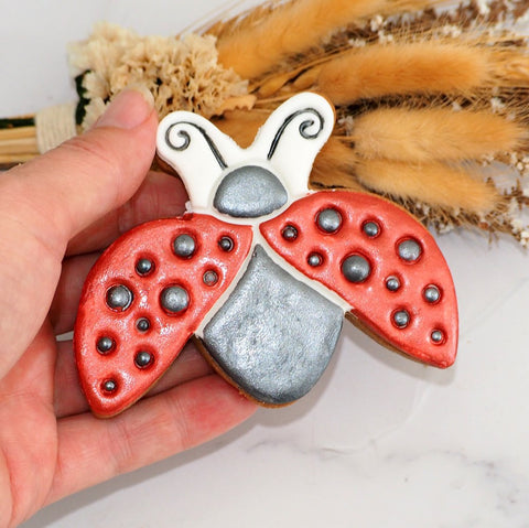Lady Bug (Stamp Set) Emboss 3D Printed Cookie Stamp + Stainless Steel Cookie Cutter