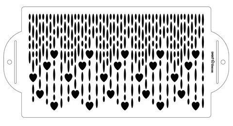 Love Hearts Curtain Cake Stencil