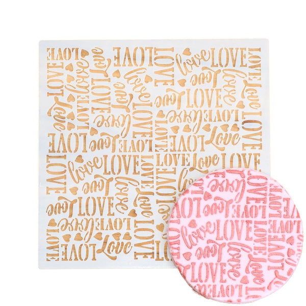 Love, Love, Love Cookie Stencil