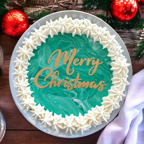 Merry Christmas (Bold Script) Cake Topper Stencil