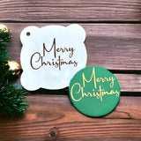 Merry Christmas (Script) Cookie / Cupcake Stencil