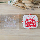 Merry Christmas (Santa with Sleigh) Raise It Up / Deboss Cookie Stamp