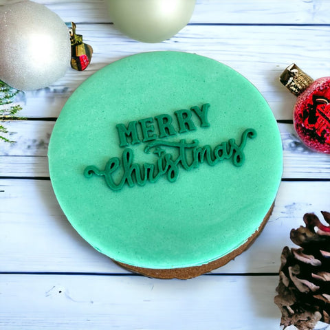 Merry Christmas (Funky)  Raise It Up / Deboss Cookie Stamp