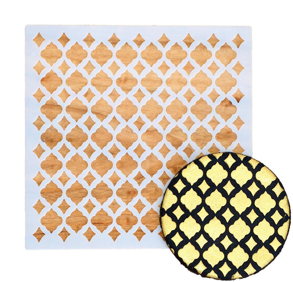 Moroccan Tile & Diamonds Cookie Stencil