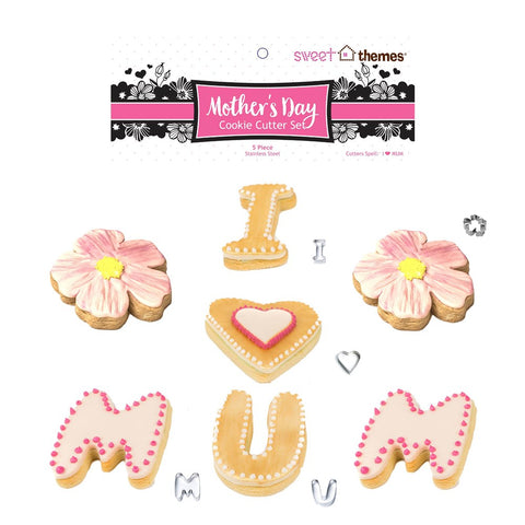 Mother's Day 5pce Stainless Steel Cookie Cutter Pack